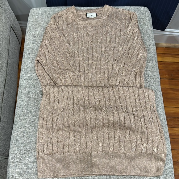 Tuckernuck Gold Cable Knit Midi Dress - Picture 5 of 6